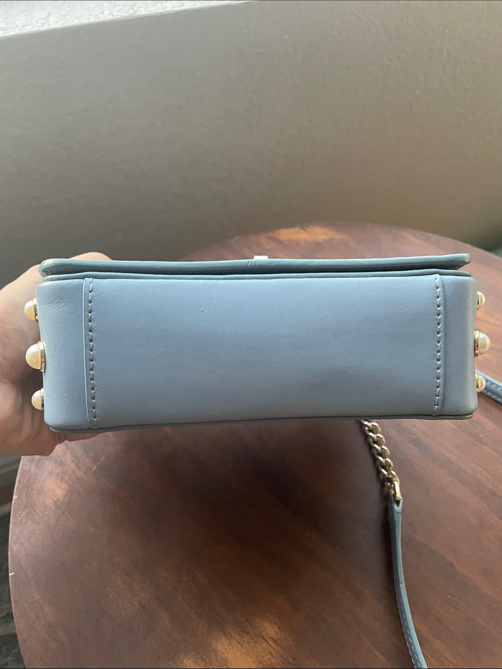 kate spade Baby Blue Pearl-Trim Leather Crossbody - Picture 4 of 12